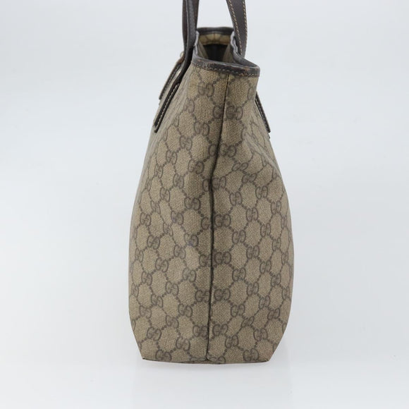 GUCCI GG Supreme Tote Bag PVC Beige 211137 Auth SW2062