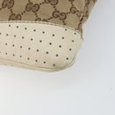 GUCCI GG Canvas Shoulder Bag Beige Silver 145857 Auth SW2063-12