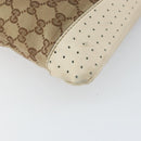 GUCCI GG Canvas Shoulder Bag Beige Silver 145857 Auth SW2063-13