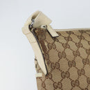 GUCCI GG Canvas Shoulder Bag Beige Silver 145857 Auth SW2063-14