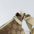 GUCCI GG Canvas Shoulder Bag Beige Silver 145857 Auth SW2063-16