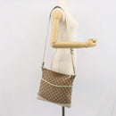 GUCCI GG Canvas Shoulder Bag Beige Silver 145857 Auth SW2063-25