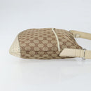 GUCCI GG Canvas Shoulder Bag Beige Silver 145857 Auth SW2063-4