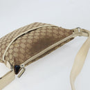 GUCCI GG Canvas Shoulder Bag Beige Silver 145857 Auth SW2063-6