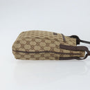 GUCCI GG Canvas Shoulder Bag Beige Silver 122793 Auth SW2065-4