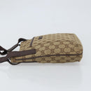 GUCCI GG Canvas Shoulder Bag Beige Silver 122793 Auth SW2065-5