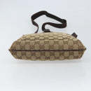 GUCCI GG Canvas Shoulder Bag Beige Silver 122793 Auth SW2065-9