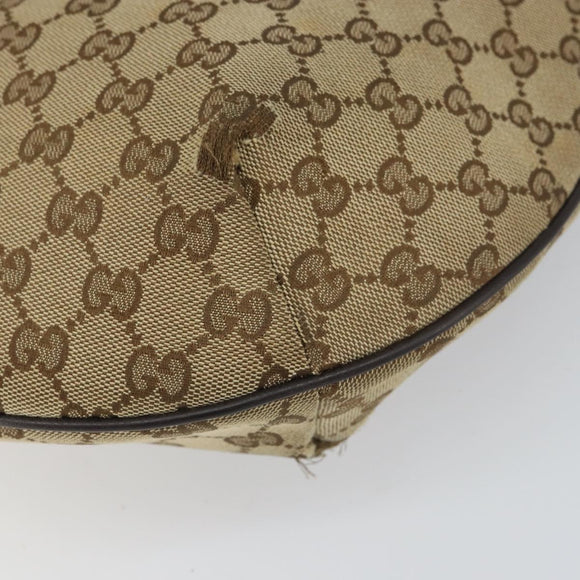 GUCCI GG Canvas Shoulder Bag Beige Gold 181092 Auth SW2067