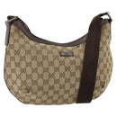 GUCCI GG Canvas Shoulder Bag Beige Gold 181092 Auth SW2067-1