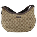 GUCCI GG Canvas Shoulder Bag Beige Gold 181092 Auth SW2067-13