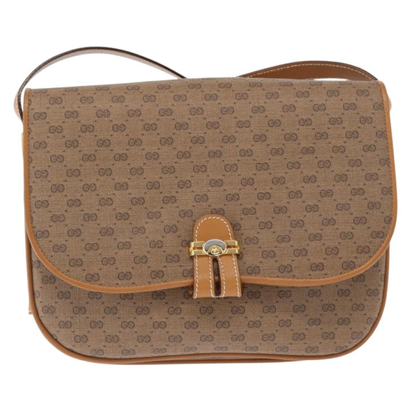 GUCCI Micro GG Supreme Shoulder Bag PVC Beige Gold 001 406 1780 Auth SW2069
