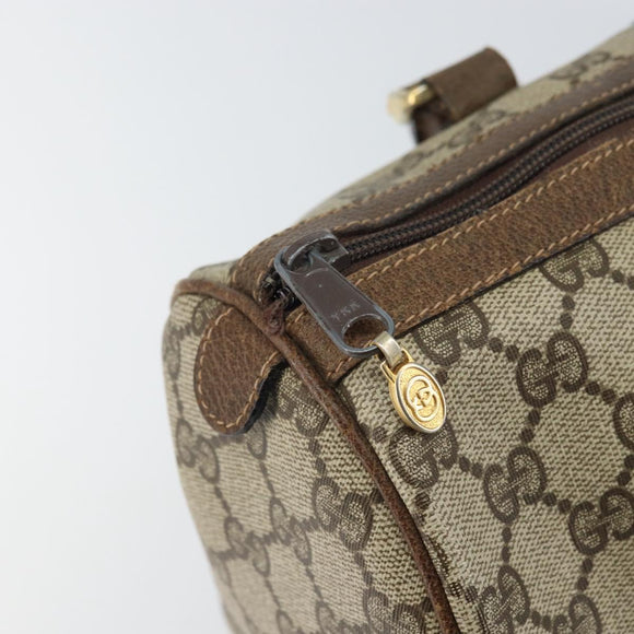 GUCCI GG Supreme Web Sherry Line Bag PVC Beige Gold 012 3842 58 Auth SW2070