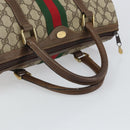 GUCCI GG Supreme Web Sherry Line Bag PVC Beige Gold 012 3842 58 Auth SW2070-7