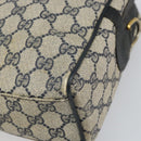 GUCCI GG Supreme Sherry Line Hand Bag PVC Navy Gold 37 02 3839 Auth SW2071-9