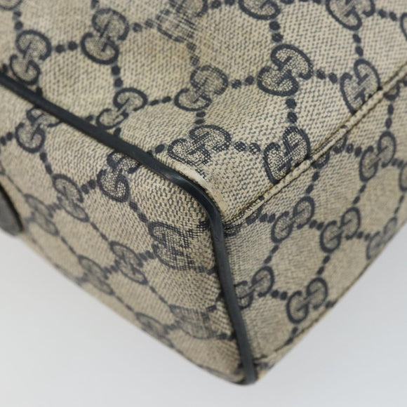 GUCCI GG Supreme Sherry Line Hand Bag PVC Navy Gold 37 02 3839 Auth SW2071
