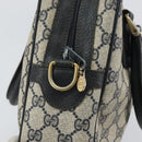 GUCCI GG Supreme Sherry Line Hand Bag PVC Navy Gold 37 02 3839 Auth SW2071-10