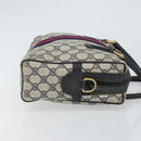 GUCCI GG Supreme Sherry Line Hand Bag PVC Navy Gold 37 02 3839 Auth SW2071-3