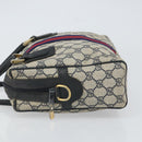 GUCCI GG Supreme Sherry Line Hand Bag PVC Navy Gold 37 02 3839 Auth SW2071-4