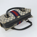 GUCCI GG Supreme Sherry Line Hand Bag PVC Navy Gold 37 02 3839 Auth SW2071-6