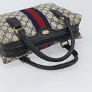 GUCCI GG Supreme Sherry Line Hand Bag PVC Navy Gold 37 02 3839 Auth SW2071-7
