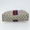 GUCCI GG Supreme Sherry Line Hand Bag PVC Navy Gold 37 02 3839 Auth SW2071-5