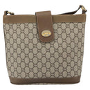 GUCCI GG Plus Supreme Shoulder Bag PVC Beige Gold Auth SW2072-2