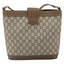 GUCCI GG Plus Supreme Shoulder Bag PVC Beige Gold Auth SW2072-3