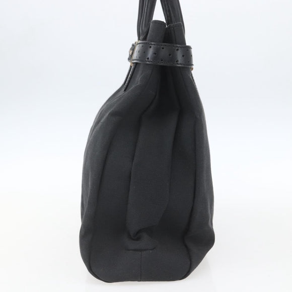 GUCCI Canvas Tote Bag Black Silver 114888 Auth SW2075