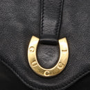 GUCCI Shoulder Bag Leather Black Gold Auth SW2077-17