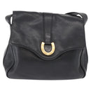 GUCCI Shoulder Bag Leather Black Gold Auth SW2077-13
