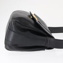 GUCCI Shoulder Bag Leather Black Gold Auth SW2077-3