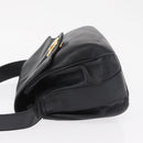 GUCCI Shoulder Bag Leather Black Gold Auth SW2077-4