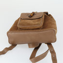 GUCCI Bamboo Backpack Suede Brown Gold 003 1956 0030 Auth SW2078-11