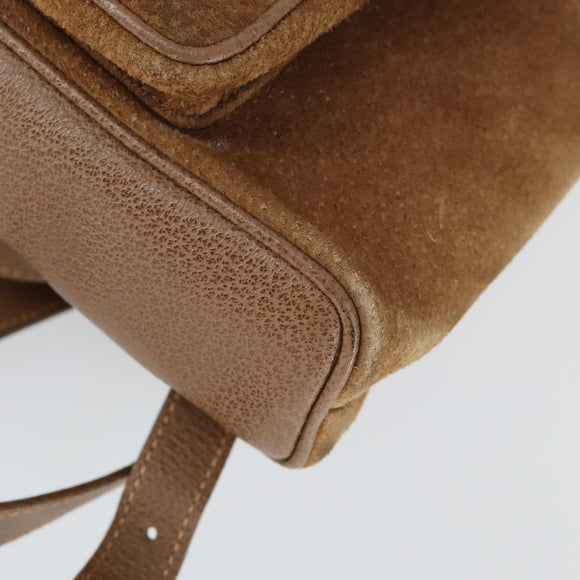 GUCCI Bamboo Backpack Suede Brown Gold 003 1956 0030 Auth SW2078