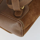 GUCCI Bamboo Backpack Suede Brown Gold 003 1956 0030 Auth SW2078-14