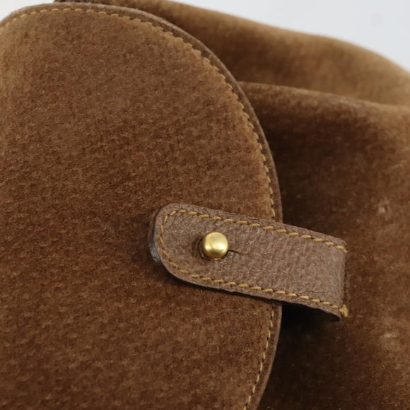 GUCCI Bamboo Backpack Suede Brown Gold 003 1956 0030 Auth SW2078