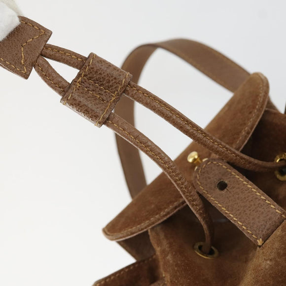 GUCCI Bamboo Backpack Suede Brown Gold 003 1956 0030 Auth SW2078