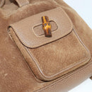 GUCCI Bamboo Backpack Suede Brown Gold 003 1956 0030 Auth SW2078-25