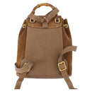 GUCCI Bamboo Backpack Suede Brown Gold 003 1956 0030 Auth SW2078-3