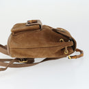 GUCCI Bamboo Backpack Suede Brown Gold 003 1956 0030 Auth SW2078-4