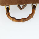 GUCCI Bamboo Backpack Suede Brown Gold 003 1956 0030 Auth SW2078-7