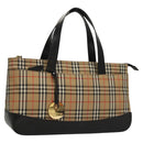 Burberrys Nova Check Hand Bag Canvas Beige Auth sw208-1