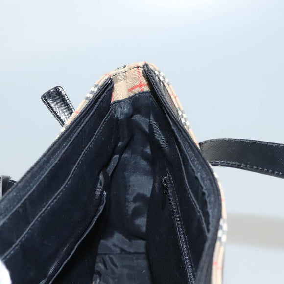 Burberrys Nova Check Hand Bag Canvas Beige Auth sw208