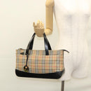 Burberrys Nova Check Hand Bag Canvas Beige Auth sw208-23