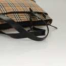 Burberrys Nova Check Hand Bag Canvas Beige Auth sw208-7