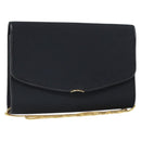GUCCI Chain Shoulder Bag Nylon Black Gold Auth SW2080-1