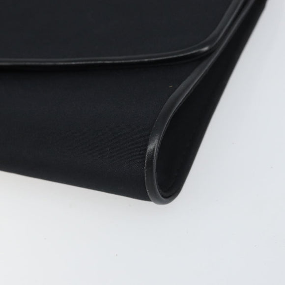 GUCCI Chain Shoulder Bag Nylon Black Gold Auth SW2080