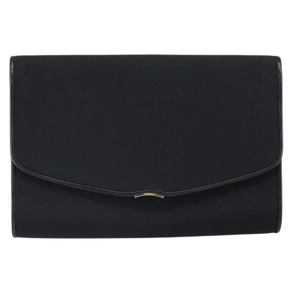 GUCCI Chain Shoulder Bag Nylon Black Gold Auth SW2080