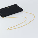 GUCCI Chain Shoulder Bag Nylon Black Gold Auth SW2080-7