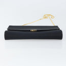 GUCCI Chain Shoulder Bag Nylon Black Gold Auth SW2080-9